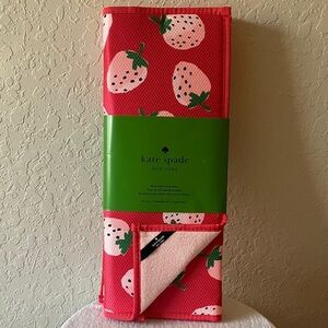 Kate Spade: Red Strawberry Pattern Reversible Drying Mats- set of two